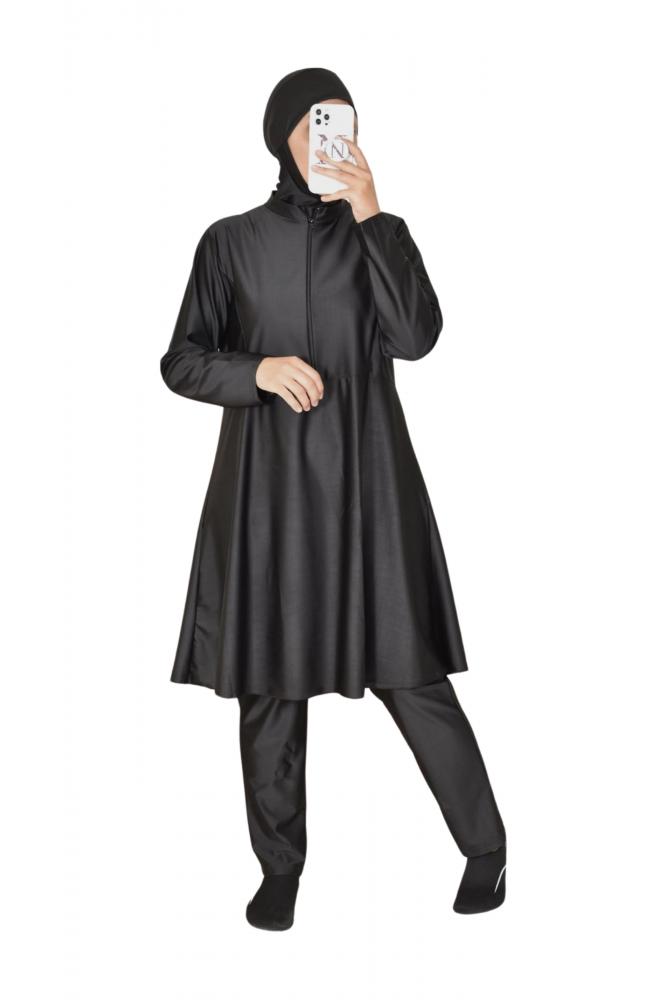 Burkini zipp large size Indonesia Black