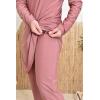 Long burkini with integrated hood old pink