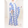Linen-effect butterfly long dress DALAL Blue