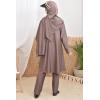 Damen-Burkini ATLANTIS Dunkel Taupe