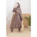 Long Burkini with hijab BAHREIN Dark Taupe