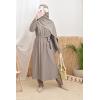 Long Burkini with hijab BAHREIN Dark Taupe