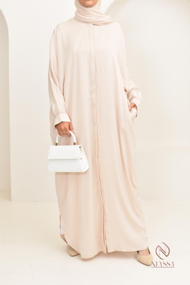 Satin-effect abaya neyssa shop