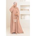 Abaya Dubaï Umbrella en jazz Hurija Praline