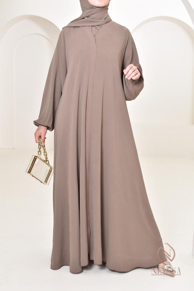 Abaya Dubai Umbrella aus Jazz Hurija Taupe