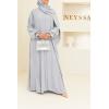 Abaya Dubai Umbrella DJELIKA pearl grey