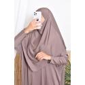 Khimar de bain taupe foncé