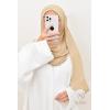 Double crossed preformed hijab