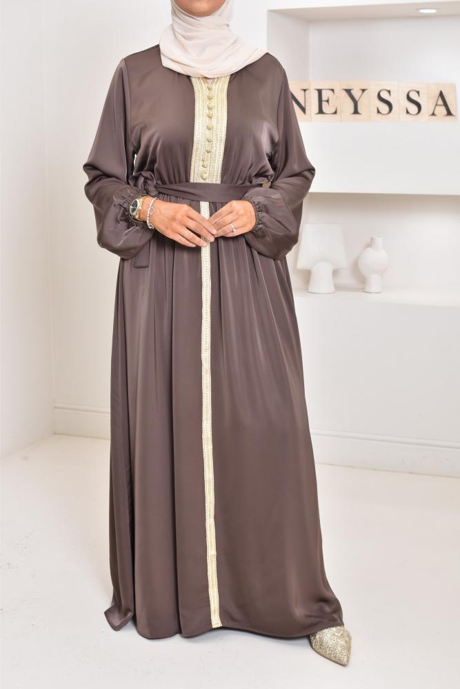 Abaya caftan Emine Chocolat