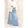 Sofia long skirt in light denim