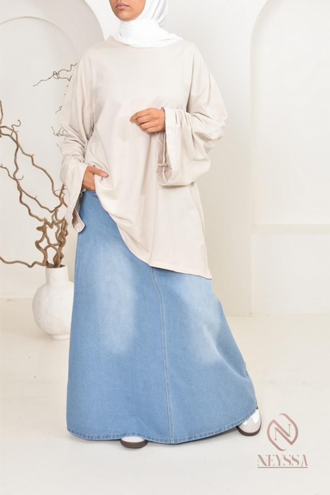 Sofia long skirt in light denim