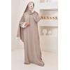 Abaya Hijab Embedded bestickt Mawazine Dark Nude