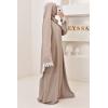 Abaya Hijab Embedded bestickt Mawazine Dark Nude