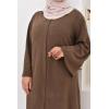 Robe longue T-shirt velours côtelé 