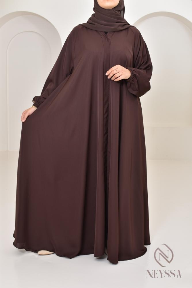 Abaya Dubai Umbrella SAMAR Chocolate