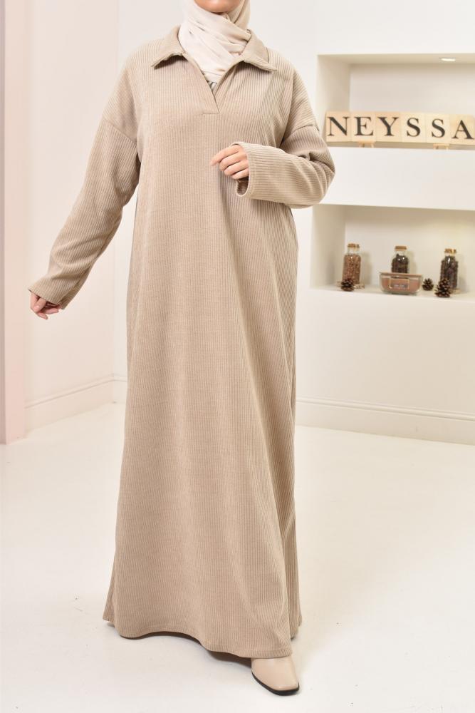 Abaya maille cotelée AYNA