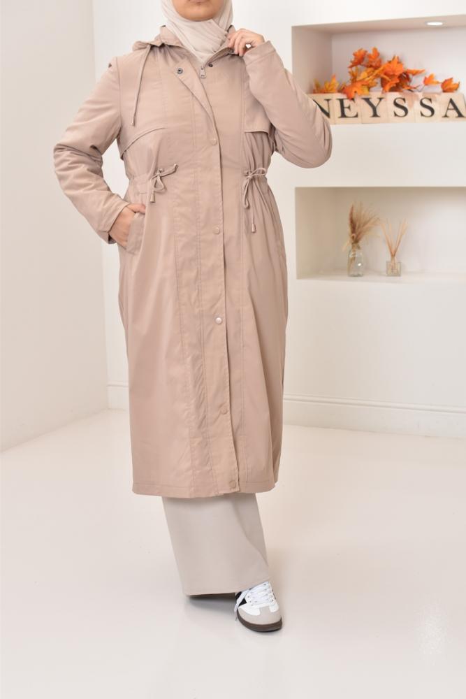 Long fur-lined parka SAFIYA Beige