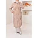 Parka longue doublée fourrure SAFIYA Taupe