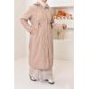 Long fur-lined parka SAFIYA Beige