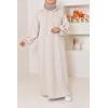 Pulloverkleid mit Kapuze Beige AMALY