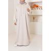 Beige hooded sweater dress AMALY