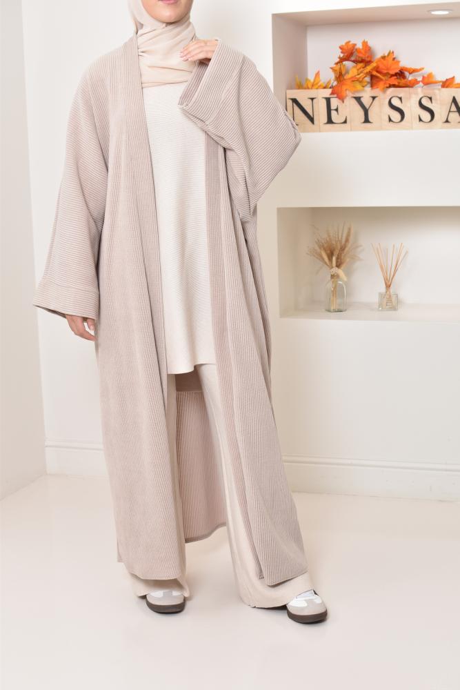 Kimono long velours côtelé