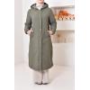 Women's beige reversible Winter parka