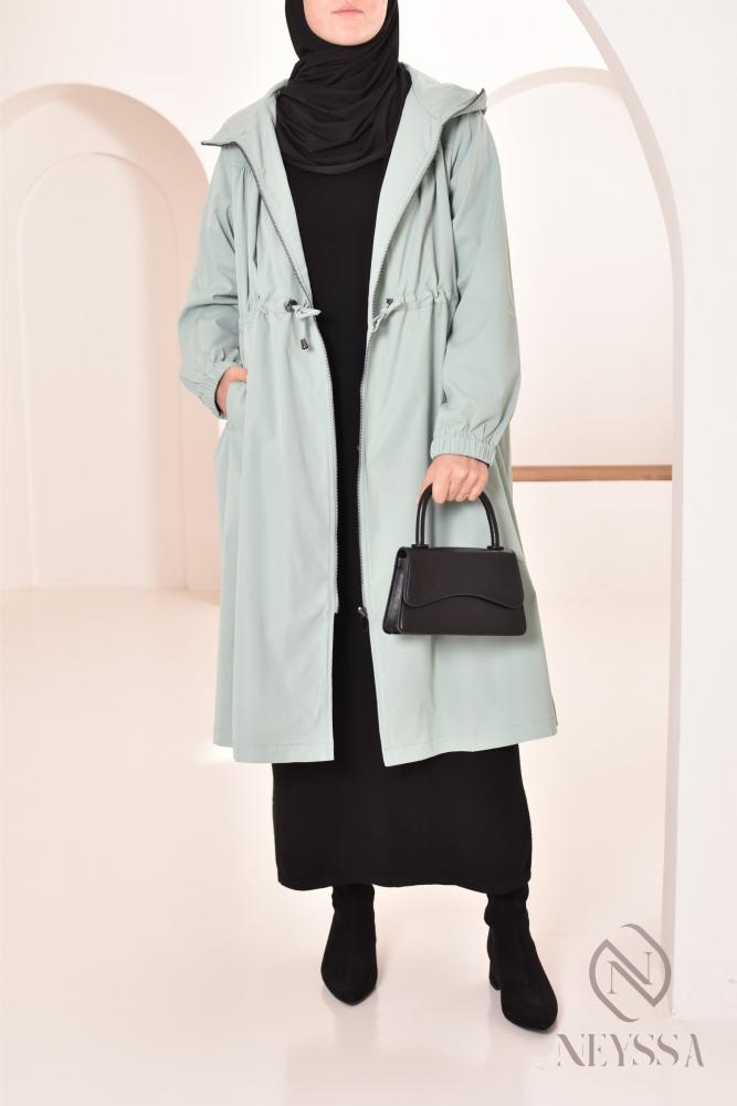 mint green long parka