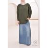 Sofia long skirt in light denim