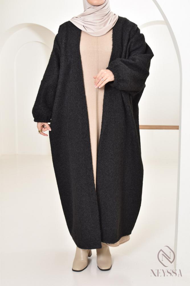 Black Saphora oversized butterfly coat