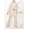 Beige Comfy knit set for women