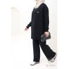 Women's woven knit set Urban Cocoon Black