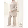 Women's taupe woven set