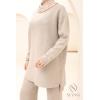 Women's taupe woven set