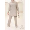 Women's taupe woven set