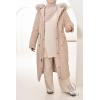 Parka réversible fourrure Beige FEMME