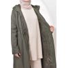 Khaki fur-lined long parka