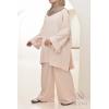 Set gerippte Hose Beige