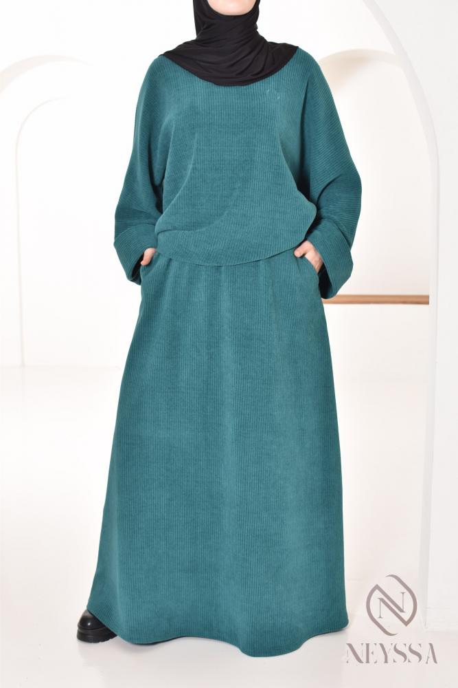 Hanna corduroy skirt set Green