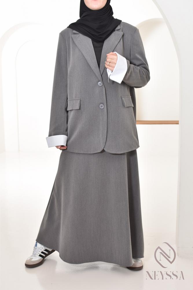 MONACO dark grey skirt suit set