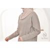 Damen-Ensemble aus gewebter Masche Essential Taupe