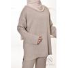 Damen-Ensemble aus gewebter Masche Iconic Taupe