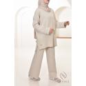 Women's woven knitwear set Iconic Beige