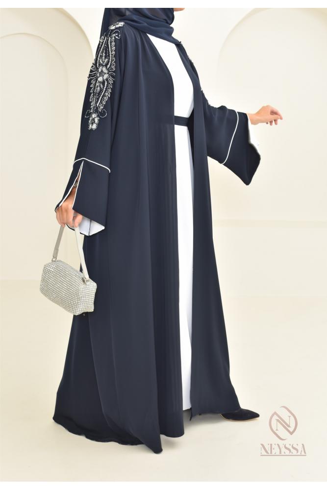 Abaya Dubaï JAWAARA Bleu Nuit Neyssa Shop