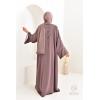 Abaya Dubaï perles brodées Marron glacé