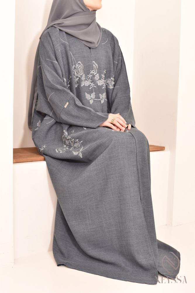 Midnight blue butterfly abaya Dubaï