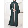 Abaya Dubaï JAWAARA Vert bouteille