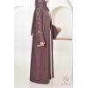 Abaya Dubaï perles brodées Marron glacé