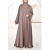 Abaya Dubaï strass Dark Nude Djita