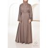 Abaya Dubai rhinestone Dark Nude Djita